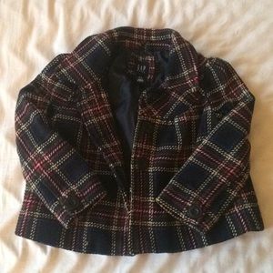 Gap Kids Girls Plaid Outer Pea coat Sz 4/5